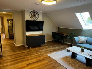 萨尔茨吉特Suite 4 SZ-Lichtenberg的带沙发和电视的客厅