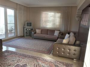 KandıraSeyrek Apart的带沙发和地毯的客厅