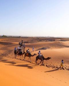 AdrouineNomads Luxury Camp Merzouga的一群在沙漠里骑马的人