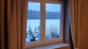 蒂蒂湖-新城Creating Memories的窗户享有雪覆盖的田野美景