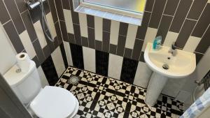 BloxwichOne Bedroom Apartment in Walsall Sleeps 4 FREE WIFI By Villazu的一间带卫生间和水槽的浴室