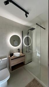 福米加尔Formigal 360的浴室配有卫生间、盥洗盆和淋浴。