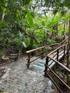 伊塔佩马Vila dos pássaros, Quarto 02的森林中一条小径上的木桥