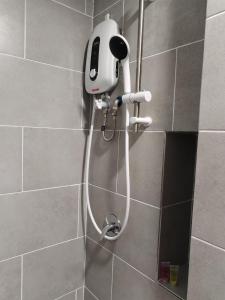 莎阿南SRITEL BOUTIQUE HOTEL的浴室内配有淋浴和吹风机