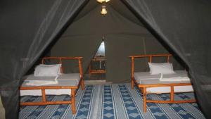 KwangwaziCamp Seluu - Safari Pkg的帐篷内的2张床