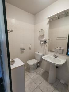 瓦雷斯Castel Novel的白色的浴室设有卫生间和水槽。