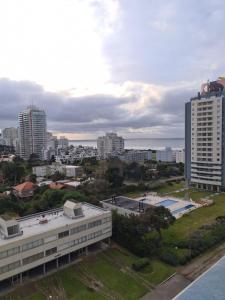 埃斯特角城apartamento en EDIFICIO URUGUAY 8VO的城市空中景观高楼