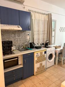 伊奥斯乔拉Studio Filareti的厨房配有水槽和洗衣机
