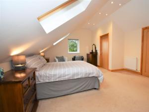 卡莱尔1 Bed in Carlisle 85163的一间大卧室,配有一张床和一个天窗