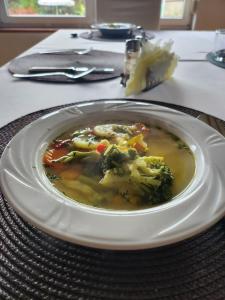 KosobudzHotel Kos的桌上一盘带西兰花的汤