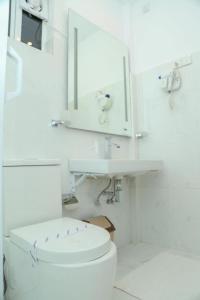 努沃勒埃利耶The Rosedale Grand Bungalow Nuwara Eliya的白色的浴室设有卫生间和水槽。