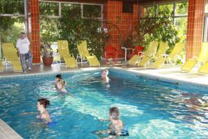 Bad GamsDrei Quellen Hotel Kipper的一群人在游泳池游泳
