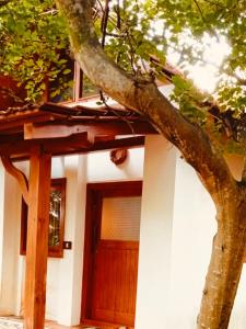 黎明之村Little Things Earth - Pine villa的门旁有树枝的房子
