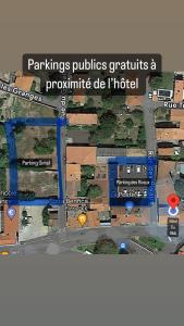 奥弗涅库尔农Hotel Le Midi Clermont-Cournon的城市地图,有街道