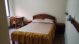 塔里哈The House Tarija的一间卧室配有一张床、一张桌子和一把椅子