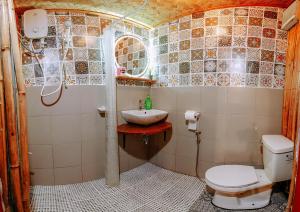 科隆Nomad Yurts的一间带卫生间和水槽的小浴室
