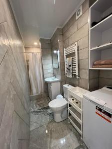 基希讷乌ApartHotel City Centrum的一间带卫生间和水槽的浴室