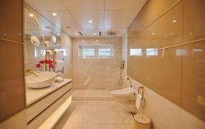 NusatupoSan Blas Sailing boat的一间带水槽和卫生间的浴室