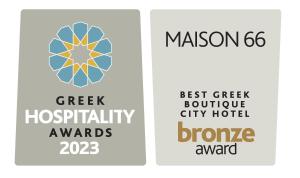 雅典Maison 66, Riviera Hotels的马森最佳绿色巨石城市酒店两张海报