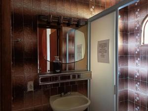 莱昂Casona Luciérnaga-Casa de Huéspedes的一间带水槽和镜子的浴室