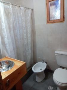 埃普延Anacrusa Hostel的一间带卫生间和水槽的浴室
