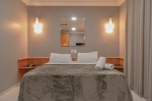里奥韦尔迪Honorato Hotel的一间卧室配有一张带两个枕头的床