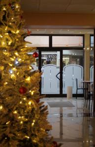 圣佩莱格里诺温泉阿伏伽德罗酒店的商店前的圣诞树