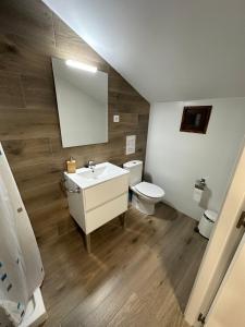 TuixenColl de Port的一间带水槽、卫生间和镜子的浴室