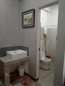 塔奈Casa de Robles Tanay Rizal的一间带水槽和卫生间的浴室