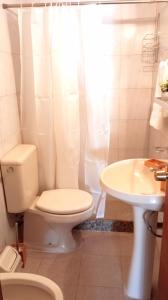 蒙得维的亚Monoambiente céntrico的一间带卫生间和水槽的浴室