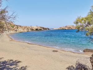 阿基奥斯·索斯蒂斯·米科诺斯Mykonos Lolita的一片蓝水和树木的海滩