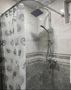 迪利然SD House的浴室内配有淋浴帘。