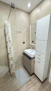 科帕奥尼克Apartman Vana的一间带水槽和淋浴的浴室