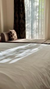 埃拉托克里昂埃尔瑟德斯精品酒店的一张带窗户的白色床的壁橱
