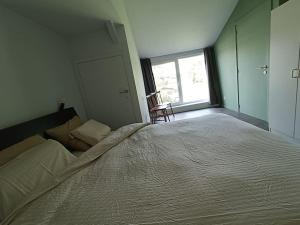 洛克伦Huis Belijn的一间卧室设有一张大床和一个窗户。