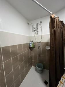碧瑶Baguio Bliss by Burnham Hill Condominium的带淋浴和卫生间的浴室