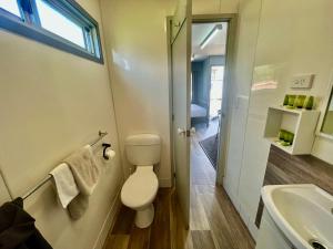 扬Young Caravan and Tourist Park的一间带卫生间和水槽的浴室
