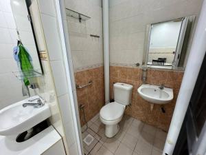大山脚Cozy House 37 @ Alma BM的一间带卫生间、水槽和镜子的浴室