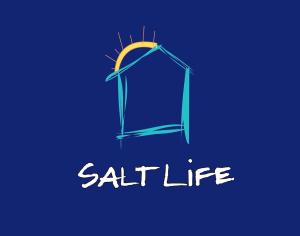 斯图尔特港Salt Life Portstewart的蓝色背景中盐生的标志