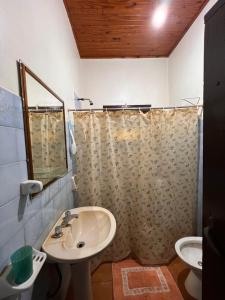 WandaDorbozy的一间带水槽和淋浴帘的浴室