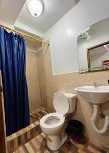 佩德纳莱斯CASA DE HOSPEDAJE PEDERNALES的一间带卫生间和水槽的浴室
