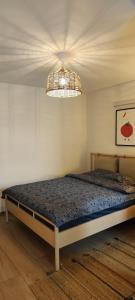 萨格勒布POMODORO ROOMS的一间卧室设有一张床和天花板
