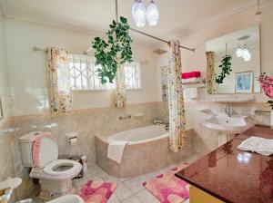 维多利亚360 Degrees Villa的带浴缸、卫生间和盥洗盆的浴室