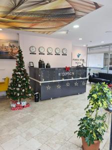 伊兹密尔Punta Vista Otel的商店大厅的圣诞树