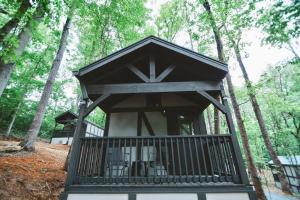 赛维尔维尔Tiny Home Cottage Near the Smokies #11 Mina的树林中间的树屋