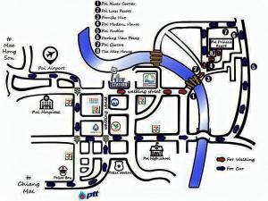 拜县Pai Princess Resort的城市病历学的地图