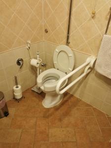 圣奎里科-多尔恰坎塔加利农家乐的浴室位于隔间内,设有白色卫生间。