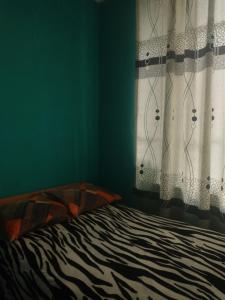 胡利亚卡Hospedaje Akankma的一间卧室配有一张带窗帘的床和窗户