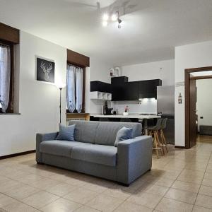 奥尔贾泰奥洛纳Casa Moderna Olgiate的带沙发的客厅和厨房