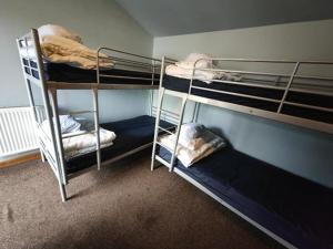 都柏林Fernando's place的客房设有两张双层床和两个枕头。